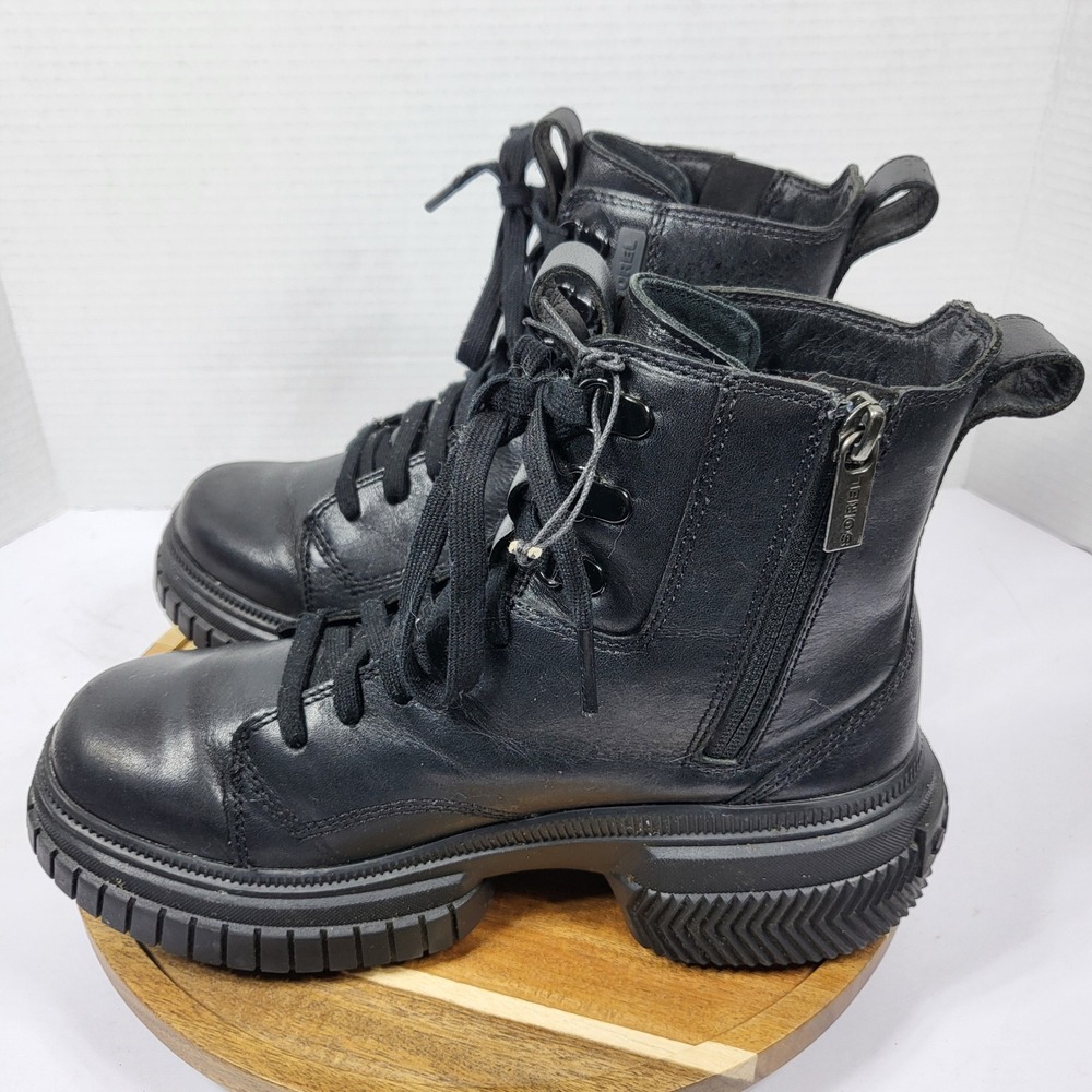 Sorel Brex Boot Lace Black Waterproof Leather Combat Boots NL5141-010 Womens 6.5 - Picture 10 of 11